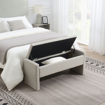 NicBex 47.25" Modern Storage Ottoman Bench,Foot Rest with Hidden Compartment,End of Bed Storage Bench for Bedroom,Living Room,Bedroom Furniture