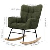 Vynxaria 27.1 Inch Teddy Fabric Accent Chairs, Olive Green Rocking Chairs with Armrests, Ideal for Bedroom and Living Room - 4 of 4
