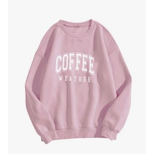 Plus Size Sweatshirts with Crew Neck Long Sleeve Pullover Sweat Shirts Coffee Weather Sweatshirts for Plus Size Women - 1 of 4