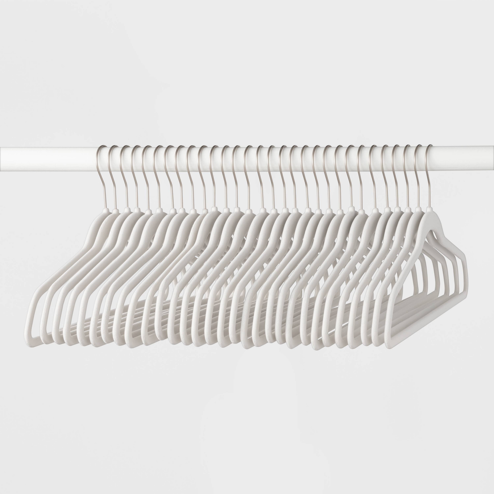 30ct Suit Flocked Hangers - White - Brightroom™