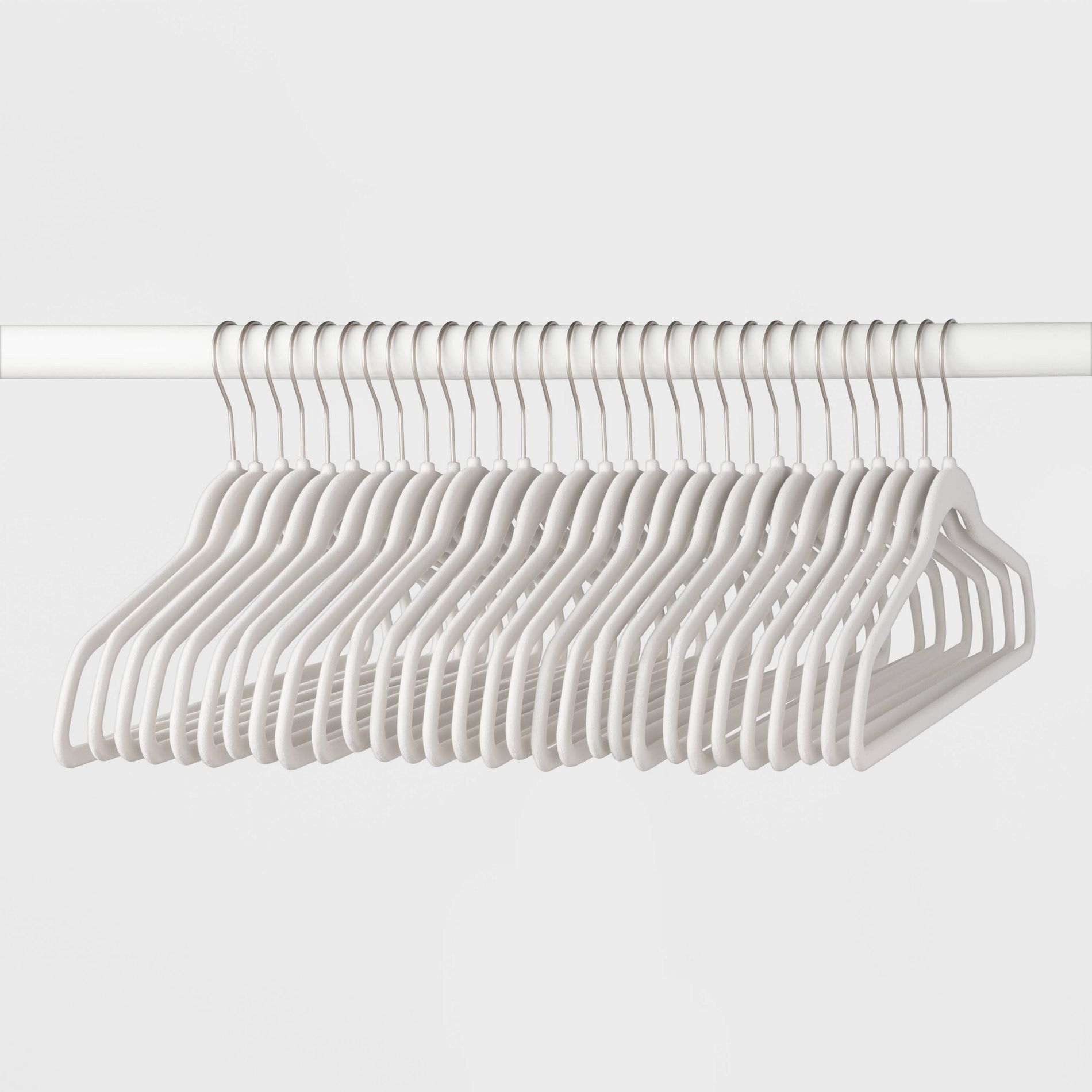 30ct Suit Flocked Hangers - White - Brightroom™: Velvet Clothes Hangers for Sweaters, Dresses, Shirts, Suits
