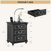 Vlsrka Farmhouse Nightstand with Hidden Compartment, 3 Drawers, LED Light, Motion Sensor & Charging Station - 2 of 4