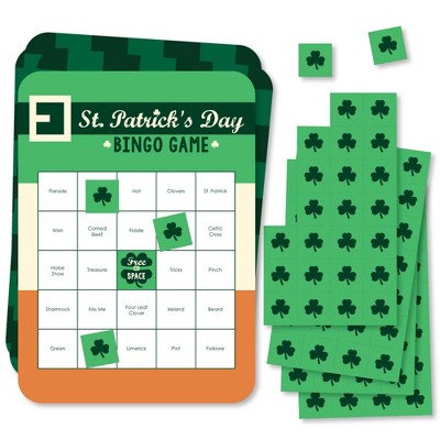 Big Dot of Happiness St. Patrick's Day - Bar Bingo Cards and Markers - Saint Patty's Day Party Bingo Game - Set of 18