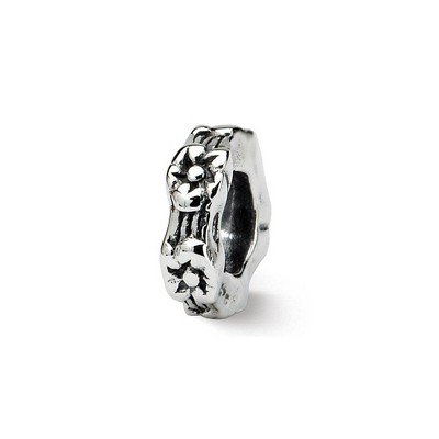 Black Bow Jewelry Sterling Silver Flower Spacer Bead Charm