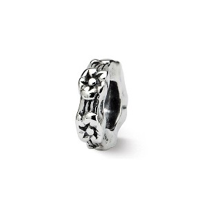 Black Bow Jewelry Sterling Silver Flower Spacer Bead Charm - 1 of 3