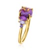 Ross-Simons Purple Turquoise and 0.35 ct. t.w. Multi-Gemstone Ring in 18kt Gold Over Sterling - 3 of 4