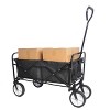 VYNXARIA Folding Wagon Garden Shopping Beach Cart (Black) - 2 of 4