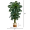 Nearly Natural 8-ft Golden Cane Artificial Palm Tree in Handmade Natural Cotton Planter - 2 of 4