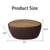 Modern Goose Egg Coffee Table with Marble Top and PU Leather Base, Stylish Sofa Table for Living Room, Office, or Apartment – The Pop Home - 4 of 4