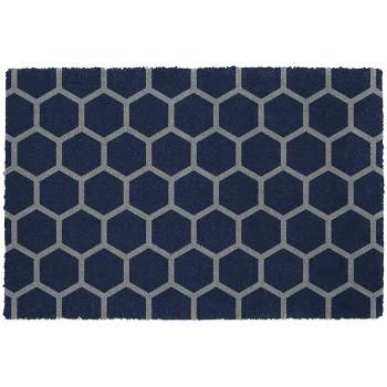 2'x3' Colorstar Honeycomb Indoor Door Mat Blue/Gray - Bungalow Flooring