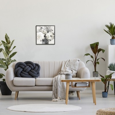 Bold Abstract Floral Arrangement Black Frame Wall Art