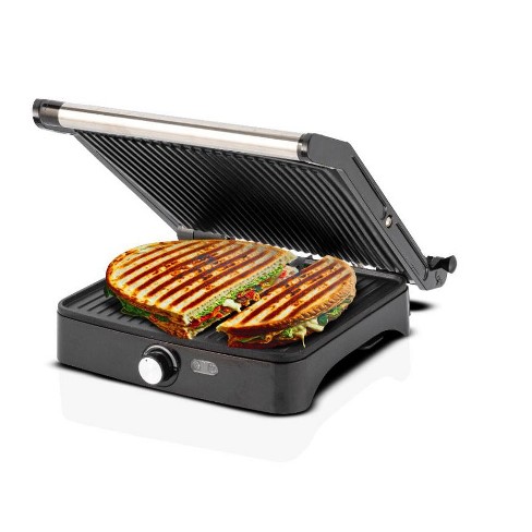 Lumme Panini Press Grill Indoor Sandwich Maker 4 Slice Large Non stick Versatile Grill Opens 180 Degrees Black Target