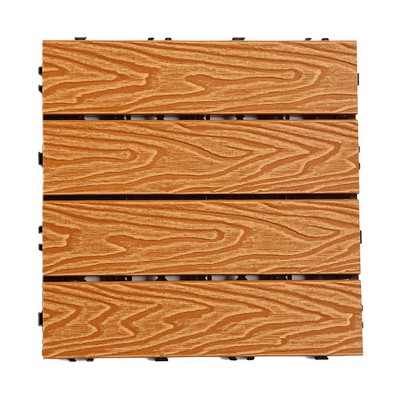 11 Pcs solid 3D WPC locking Deck Tiles 12 x 12 Inch Patio Deck Tiles Waterproof Outdoor Flooring Composite Decking Boards Floor Decking Tiles