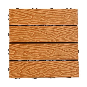 11 Pcs solid 3D WPC locking Deck Tiles 12 x 12 Inch Patio Deck Tiles Waterproof Outdoor Flooring Composite Decking Boards Floor Decking Tiles - 1 of 4