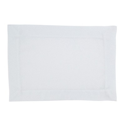 White Shimmering Fabric Placemats with Piping Detail, Set of 4