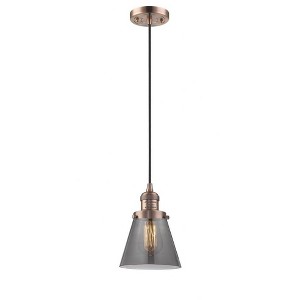 Cone - 1 Light Cord Hung Mini Pendant In Industrial Style-8 Inches Tall and 6 Inches Wide - 1 of 1