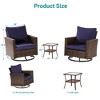 Sonkuki 3-Piece Patio Chair Set Swivel Rocking Chair Set Side Table Suiting Backyard, Poolside and Patio - 3 of 4