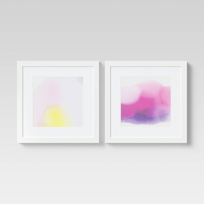 (Set of 2) 12" x 12" Watercolor Framed Wall Art - Threshold™