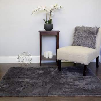 Plush Faux Fur Shag Solid Rectangle Floor Area Rug 4'x5' by Sweet Home Collection™