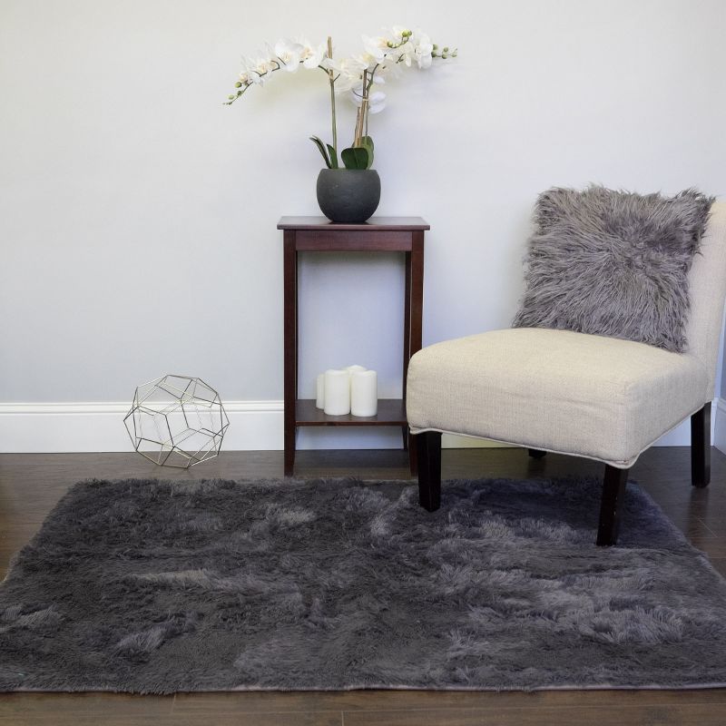 Plush Faux Fur Shag Solid Rectangle Floor Area Rug 4'x5' by Sweet Home Collection™, 1 of 4