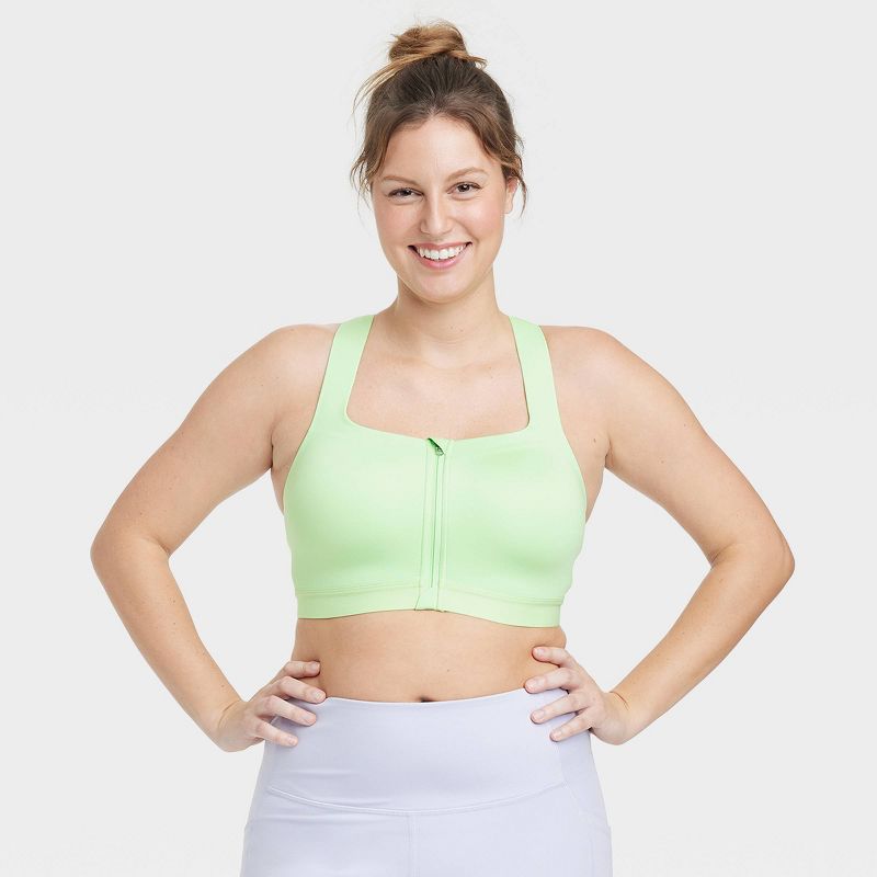 Women's Sculpt High Support Zip-Front Sports Bra - All In Motion™, 4 of 7