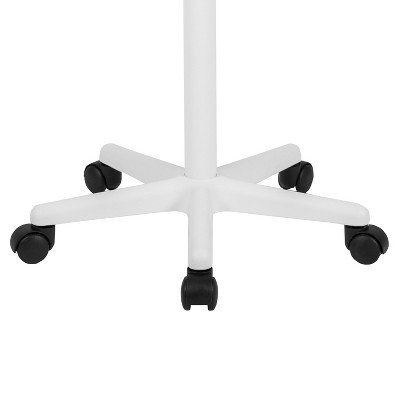 White Adjustable Mobile Laptop Desk with Casters