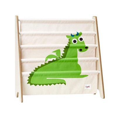 3 Sprouts High Quality Multipurpose Kids and Toddler Playroom or Bedroom Storage Shelf Organizer Bookcase Furniture, Green Dragon