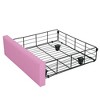 Vynxaria Pink and White Full Size Upholstered Bed Frame - 3 of 4