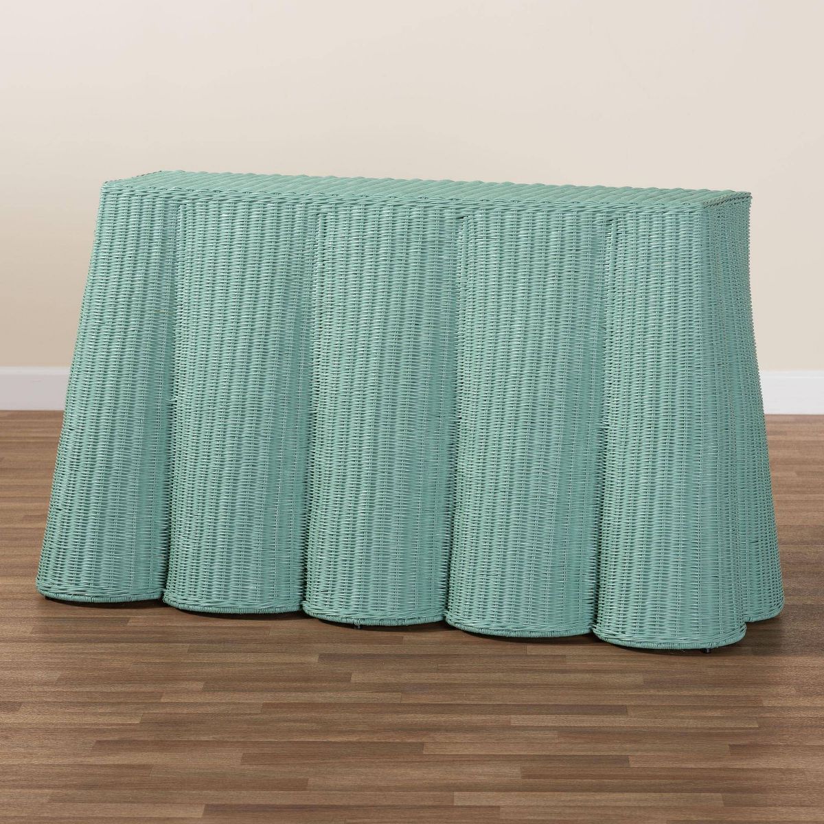 bali & pari Palm Scallop Rattan Console Table - thumbnail 9