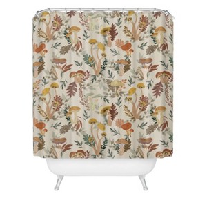Deny Designs Colorful Wild Mushrooms Shower Curtain : Microfiber, Machine Washable, Non-Slip Backing - 1 of 2