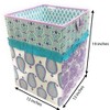 Bacati - Isabella Paisley Aqua/Lilac/Purple Collapsible Laundry Hamper - image 4 of 4