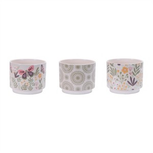 Stone Floral Patterned Planter (Set of 3) - 1 of 4