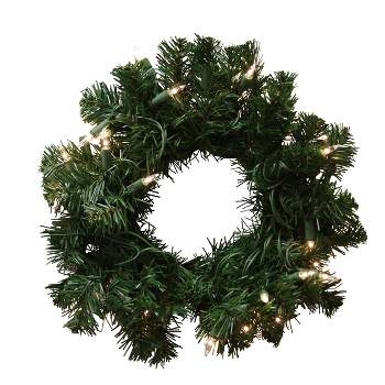 Allstate 10" Prelit Deluxe Windsor Pine Artificial Christmas Wreath - Clear Lights