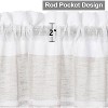 Striped Sheer Voile Cafe Curtains, Semi Transparent Window Treatment for Kitchen, 27"x24" Pink, Decorative Half Curtains, 2 Panels - 3 of 4