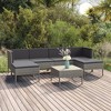 vidaXL Garden Lounge Set Patio Sectional Sofa Couch Outdoor Poly Rattan Grey - 2 of 4