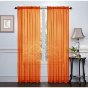 GoodGram 2 Pack Luxurious Voile Rod Pocket Sheer Window Curtain Panels - 1 of 1