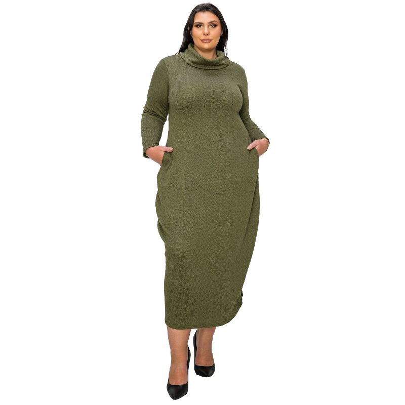 L I V D Women's Lana Cowl Turtle Neck Pocket Sweater Dress, 1 of 4