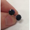 Pompeii3 2ct Black Spinel Studs 6mm Earrings 14K White Gold - 2 of 4