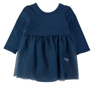 RuffleButts Baby/Toddler Girls Long Sleeve Tulle Skirted Romper - 1 of 4