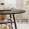 Round Dining Table with Storage Shelf for 4-6 People, 47 Inch Farmhouse Style Kitchen Table, Black & Wood Finish - 3 of 4