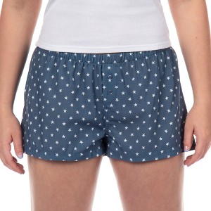 Women's Pajama Boxer Sleep Shorts Micro Boyshorts Lounge Bottoms - 1 of 4