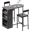 Jojoka 3-Piece Pub Dining Set with Three-Tier Storage Shelf for Small Apartments - 2 of 4
