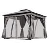 PAGED 10x10 Outdoor Patio Canopies and Gazebos with Double Roofs, Mosquito Netting and Privacy Screens, for Backyard, Garden, Lawn and Deck, Beige - 4 of 4