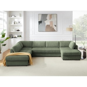 133.1'' Corduroy Upholstered Sectional Sofa - 1 of 4