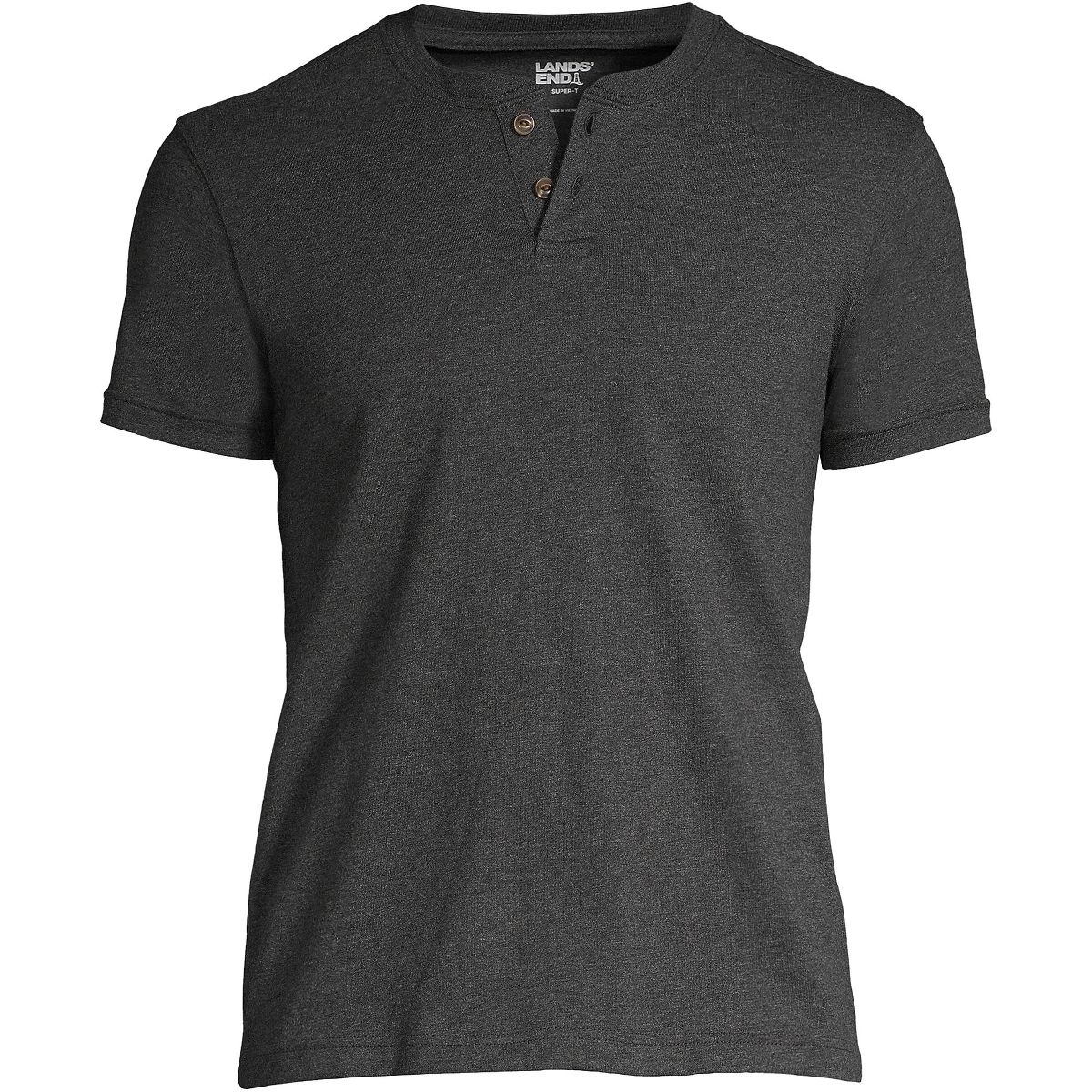Lands' End Men's Short Sleeve Super-T Henley