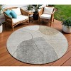 Beige Brown And Taupe Abstract Washable Indoor Outdoor Area Rug - 2 of 4