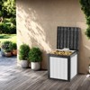 VisioGear Deck Boxes, 45 Gal Outdoor Storage Deck Box, Small Patio Storage Bin for Garden Tools, Black, 30.75"*17.13"*21.85" - 4 of 4