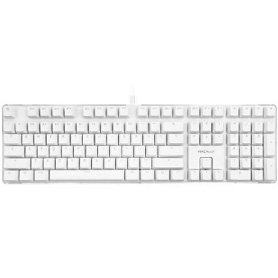 Macally Backlit Mechanical Full USB-A Brown Switches Keyboard - White