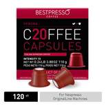 Bestpresso Verona Blend (High Intensity) Espresso Pods for Nespresso OriginalLine Machine - 120 Certified Genuine Coffee Capsules