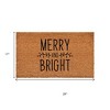 HomeRoots 17" X 29" Brown And Black Christmas Merry and Bright Outdoor Coir Door Mat - 3 of 4